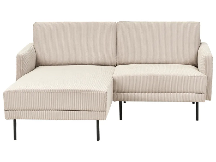 Beige sectional sofa on a white background