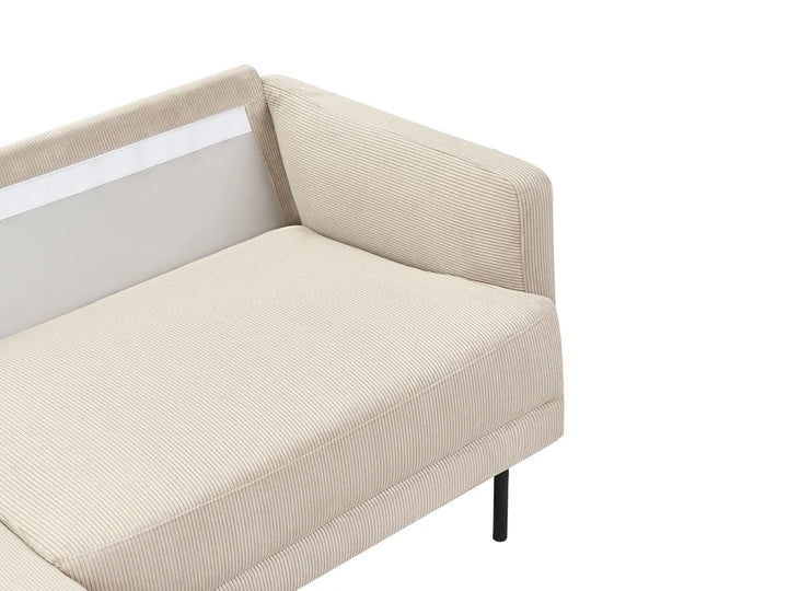 Corner Sofa 2 Seater Corduroy Beige Right Hand Shayle