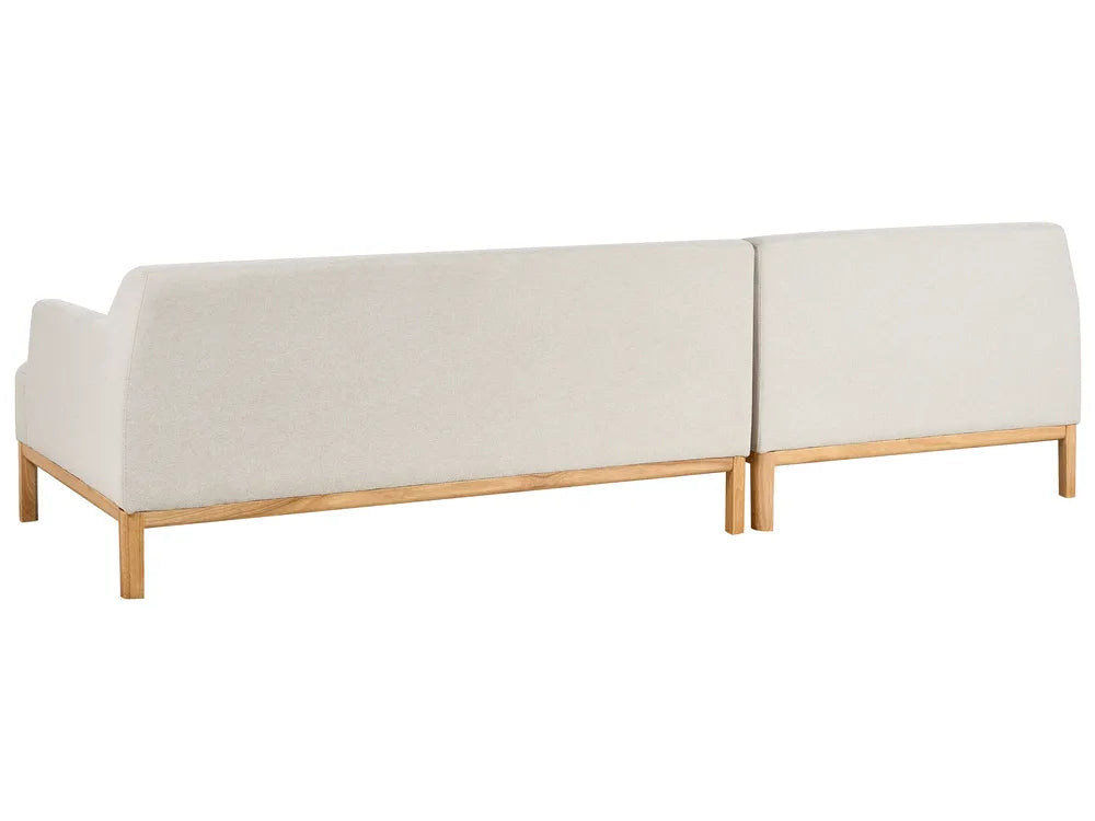 Corner Sofa 3 Seater Fabric Light Beige Right Hand Azuri