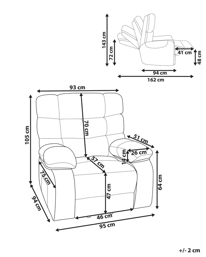 Electric Recliner Chair With Footrest Fabric Beige Keiven