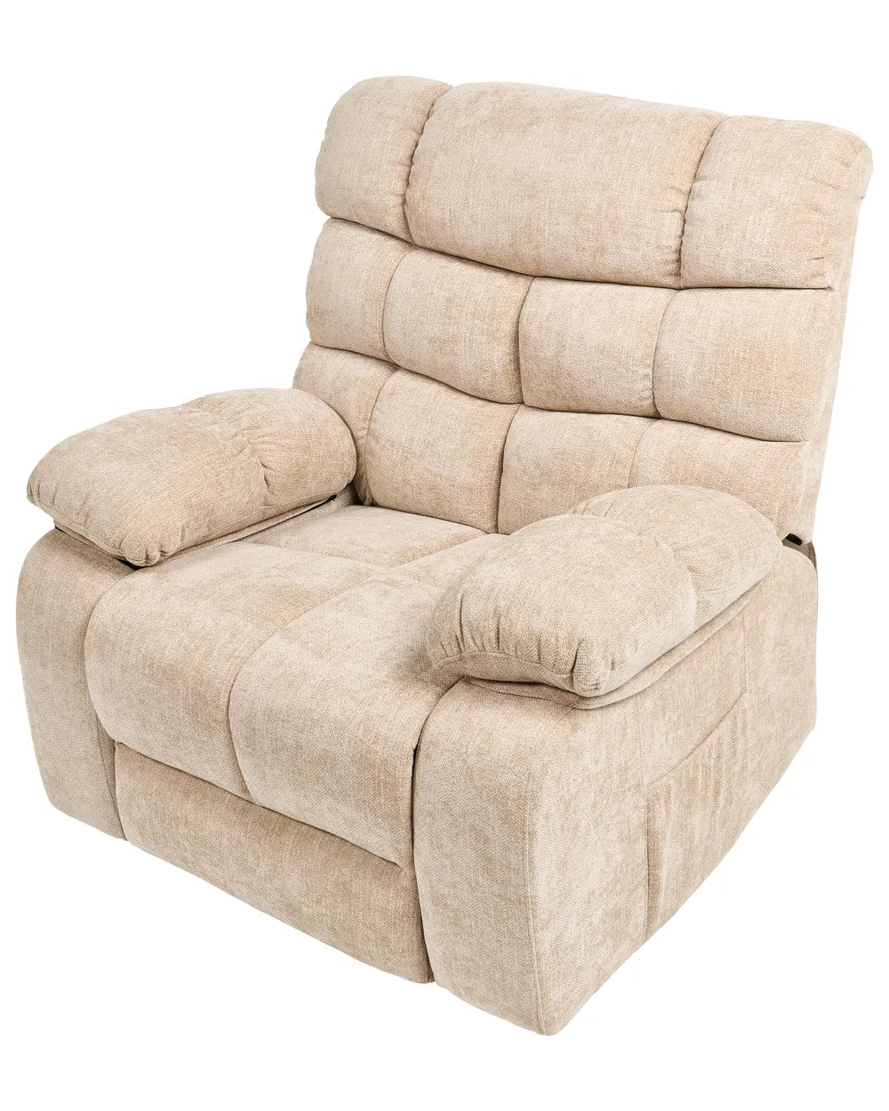Electric Recliner Chair With Footrest Fabric Beige Keiven