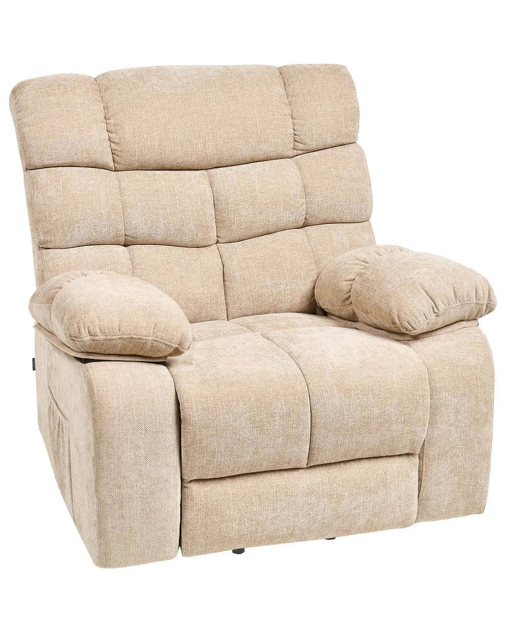 Electric Recliner Chair With Footrest Fabric Beige Keiven
