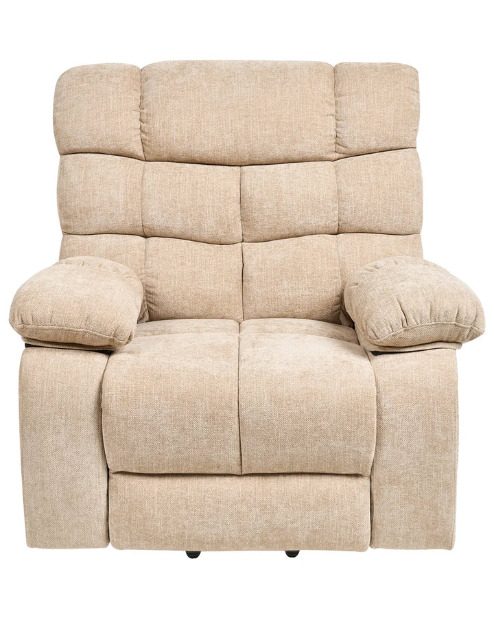 Electric Recliner Chair With Footrest Fabric Beige Keiven