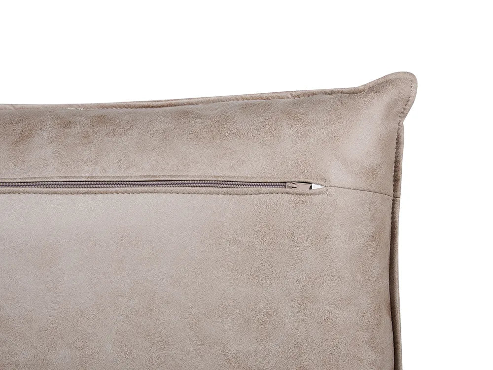 Corner Sofa 3 Seater Faux Suede Light Brown Left Hand Condrey