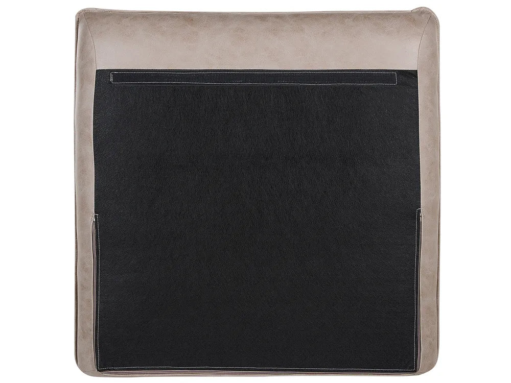 Corner Sofa 3 Seater Faux Suede Light Brown Left Hand Condrey