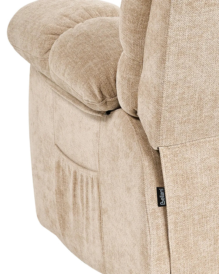 Electric Recliner Chair With Footrest Fabric Beige Keiven