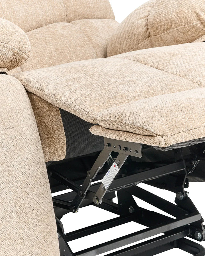 Electric Recliner Chair With Footrest Fabric Beige Keiven