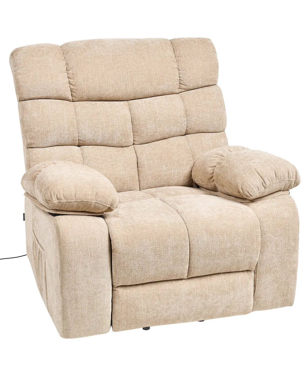Electric Recliner Chair With Footrest Fabric Beige Keiven