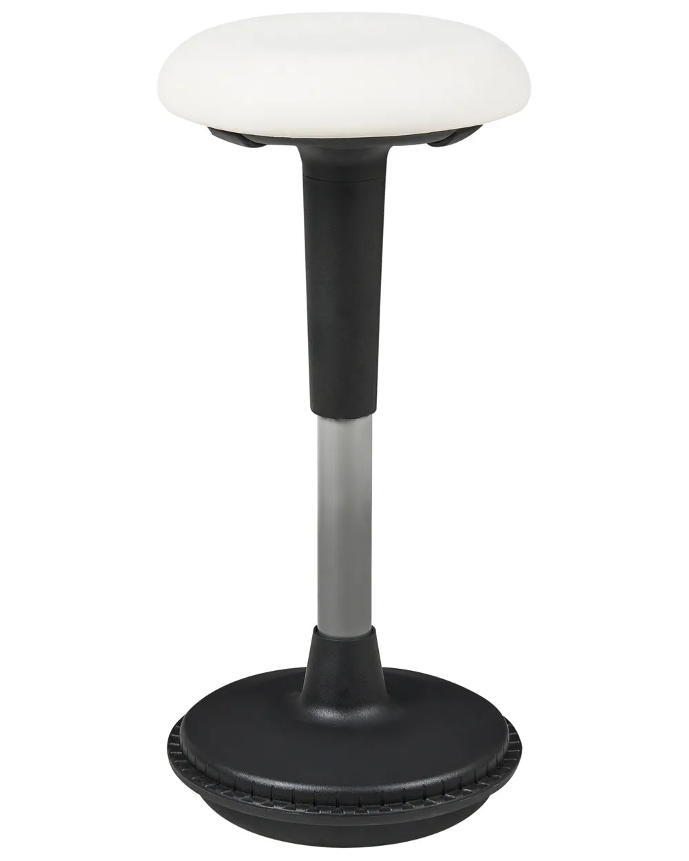 Black and white adjustable desk lamp on a white background