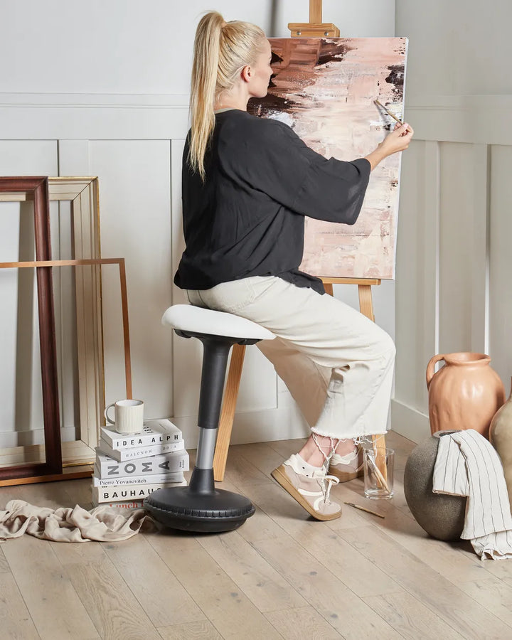 Wobble Stool Faux Leather White Norlene