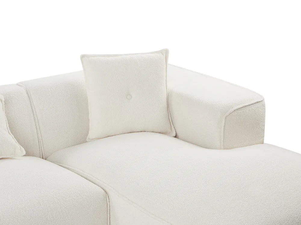 Corner Sofa 3 Seater Boucle Off-White Left Hand Rafael