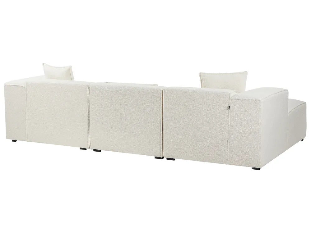 Corner Sofa 3 Seater Boucle Off-White Left Hand Rafael