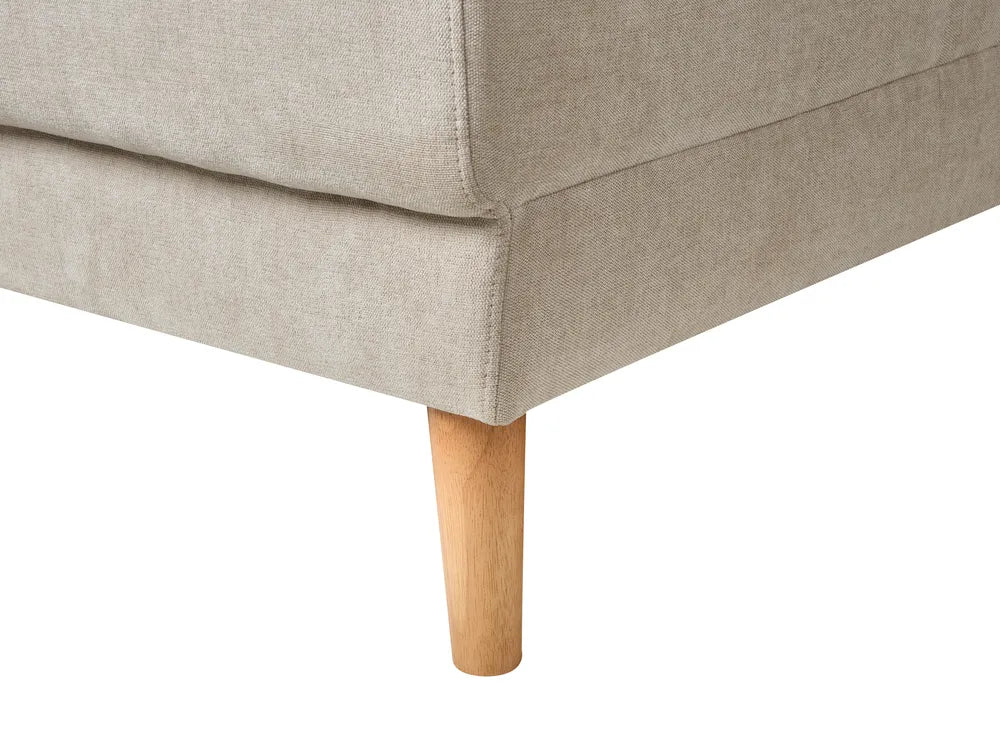 Corner Sofa Bed 3 Seater Chenille Light Beige Left Hand Keshvi