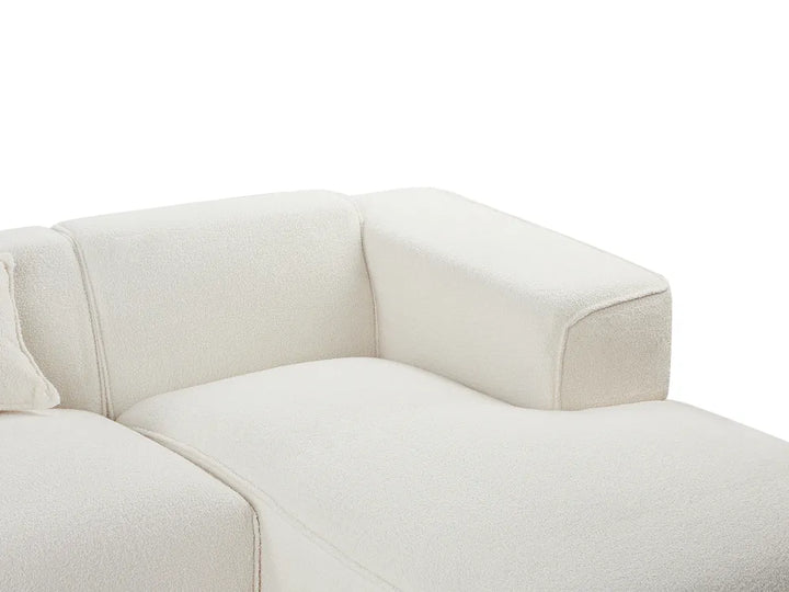 Corner Sofa 3 Seater Boucle Off-White Left Hand Rafael