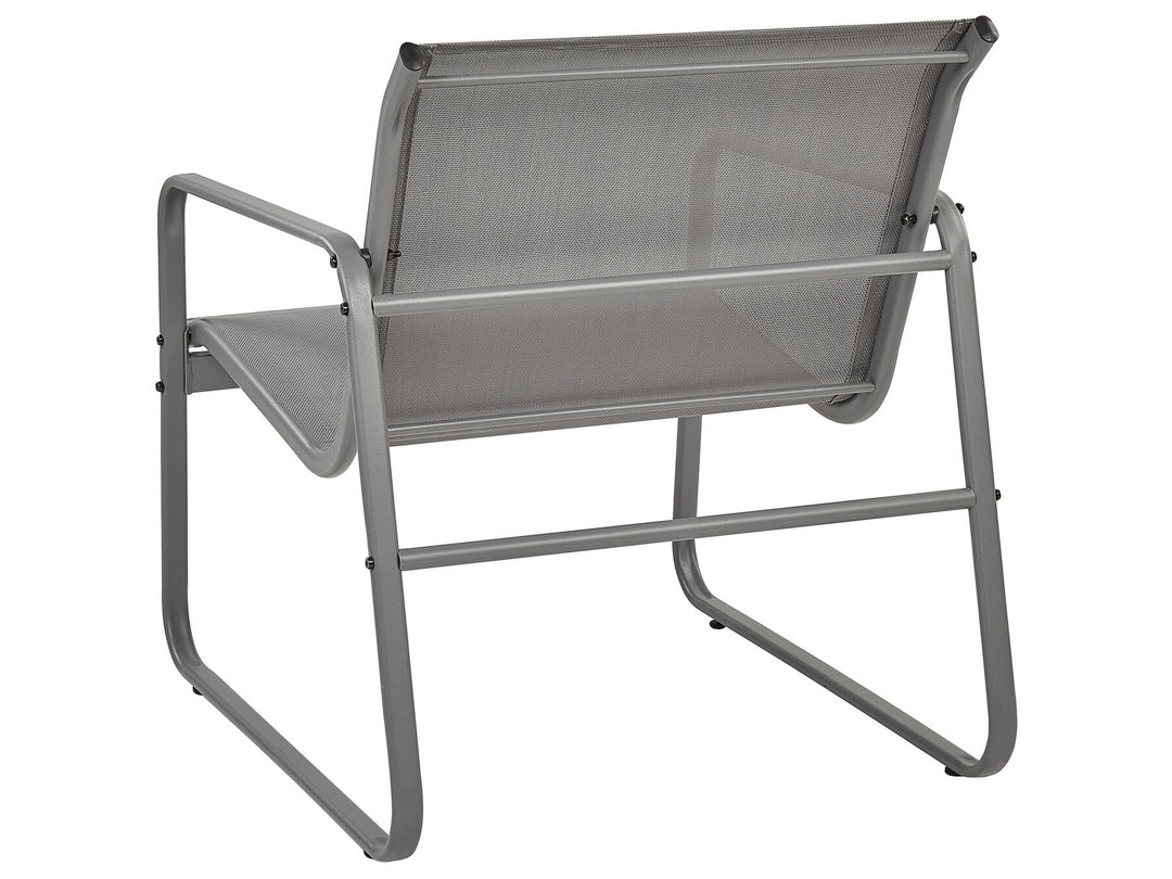 Barrea Garden Lounge Set with Table 4 Seater Metal Grey