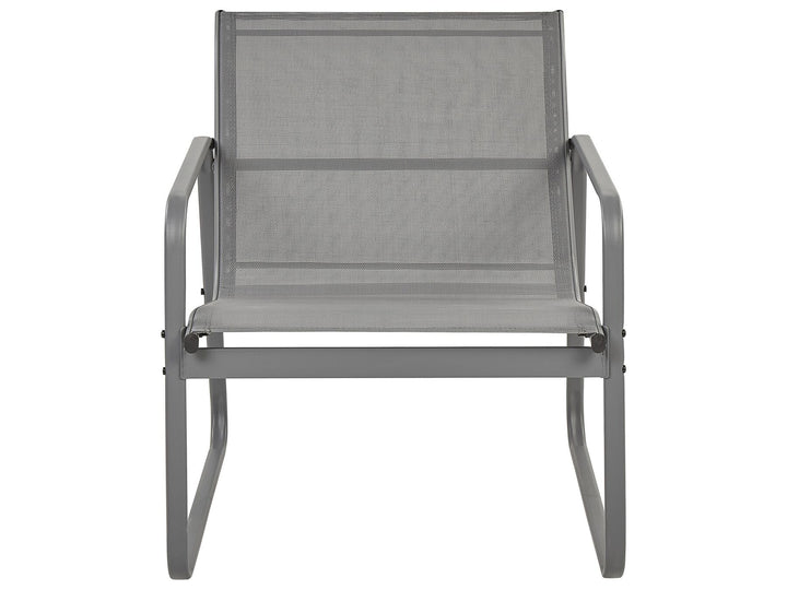 Barrea Garden Lounge Set with Table 4 Seater Metal Grey
