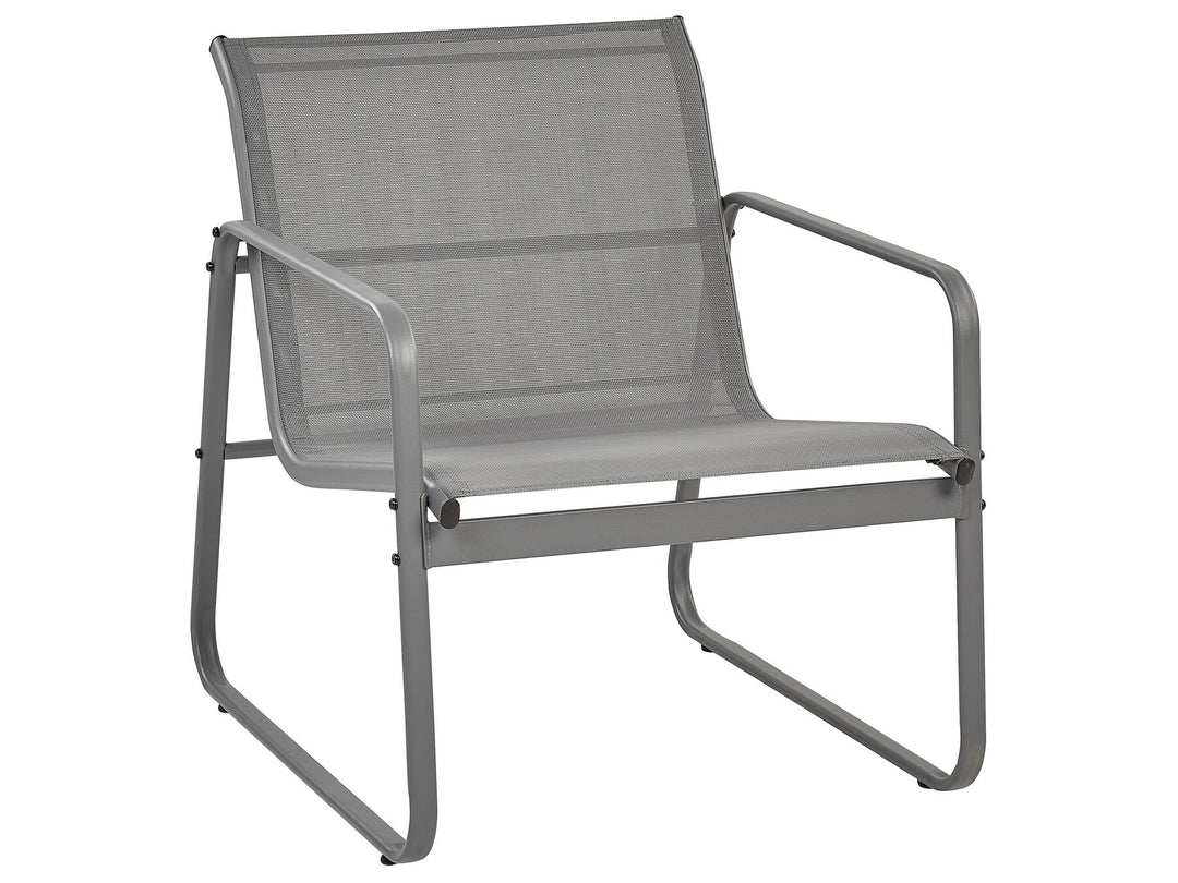 Barrea Garden Lounge Set with Table 4 Seater Metal Grey