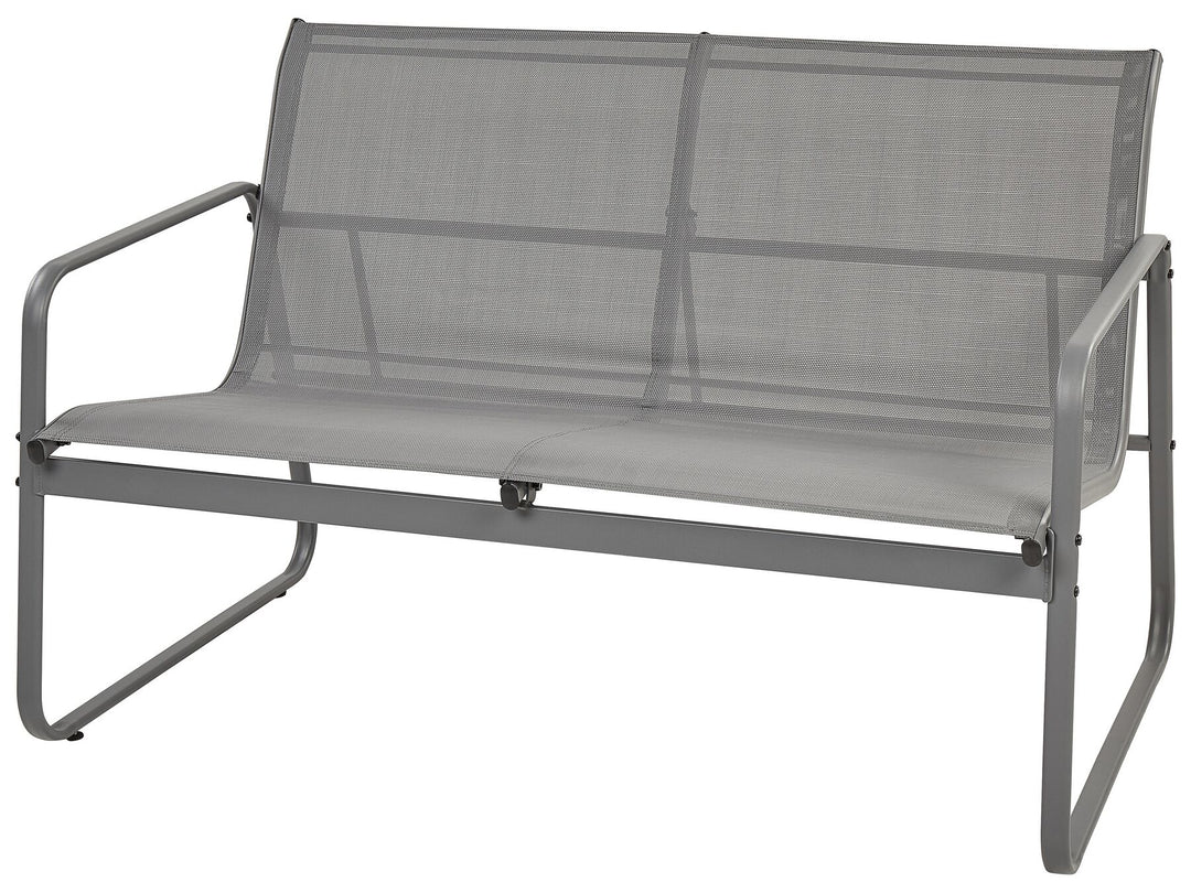 Barrea Garden Lounge Set with Table 4 Seater Metal Grey