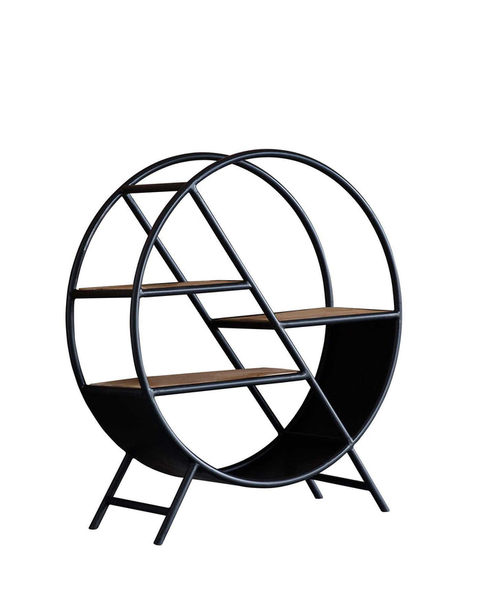 Cosmo Industrial Round Open Bookcase