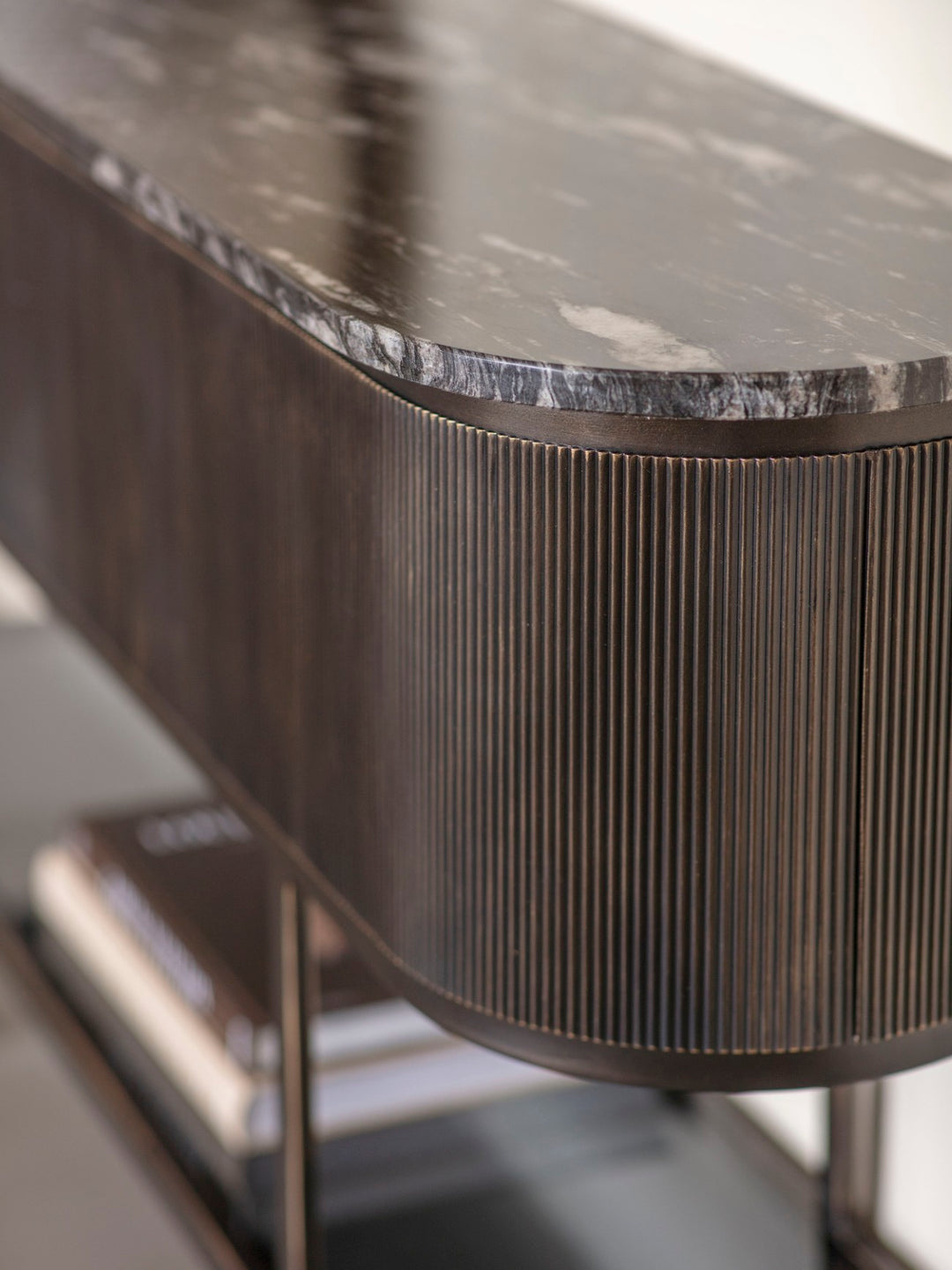 Libra Belvedere Black Oval Console Table