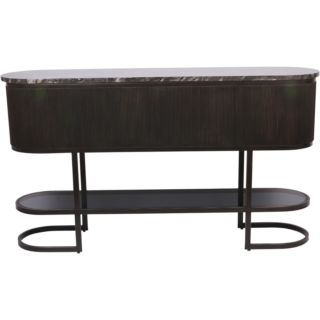 Libra Belvedere Black Oval Console Table