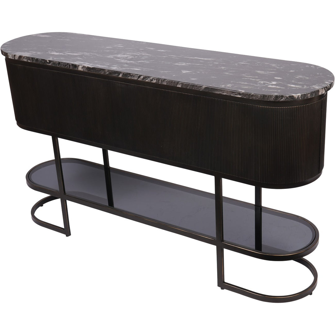 Libra Belvedere Black Oval Console Table