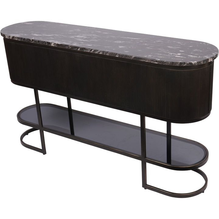 Libra Belvedere Black Oval Console Table