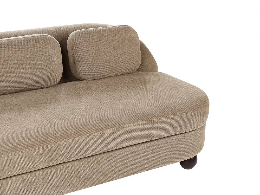 Sofa 3 Seater Fabric Light Brown Gabrielo