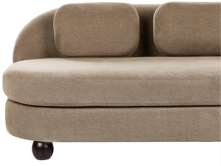 Sofa 3 Seater Fabric Light Brown Gabrielo