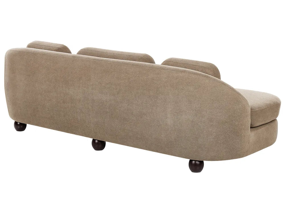 Sofa 3 Seater Fabric Light Brown Gabrielo