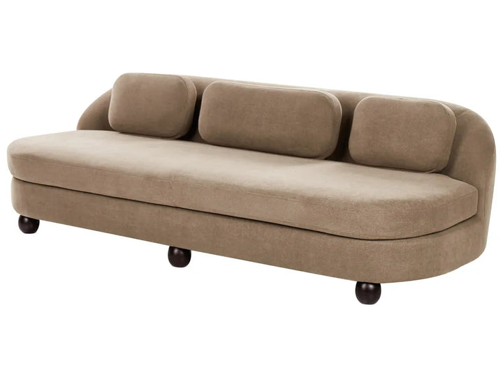 Sofa 3 Seater Fabric Light Brown Gabrielo