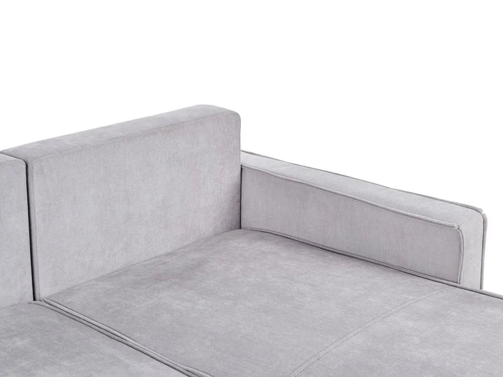 Corner Sofa Bed 3 Seater Fabric Light Grey with Storage Left Hand Bramblett