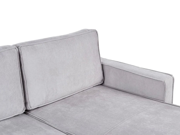Corner Sofa Bed 3 Seater Fabric Light Grey with Storage Left Hand Bramblett