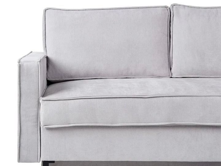 Corner Sofa Bed 3 Seater Fabric Light Grey with Storage Left Hand Bramblett