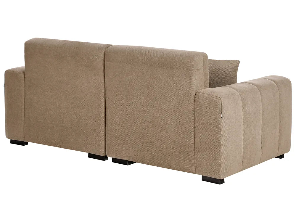 Sofa 3 Seater Fabric Light Brown Brisny
