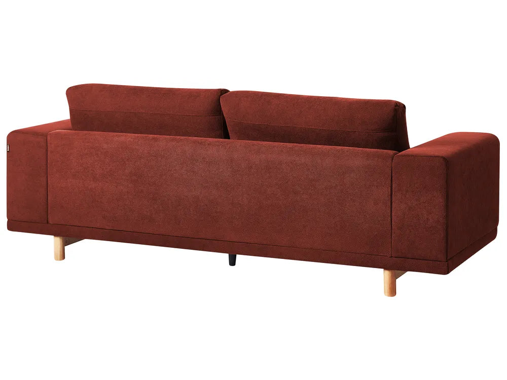 Sofa 3 Seater Fabric Red Caesyn