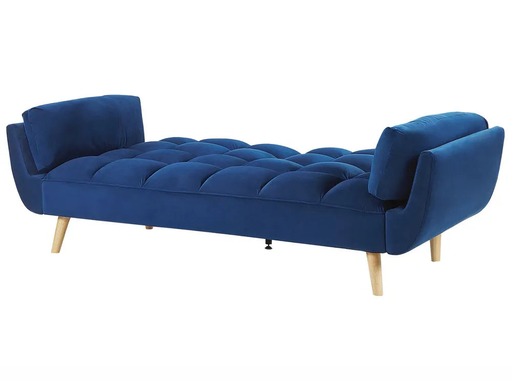 Sofa Bed 3 Seater Velvet Navy Blue Norelia