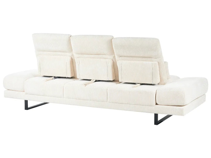 Sofa 3 Seater Corduroy Light Beige Shavera