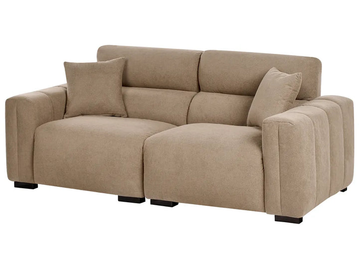 Sofa 3 Seater Fabric Light Brown Brisny