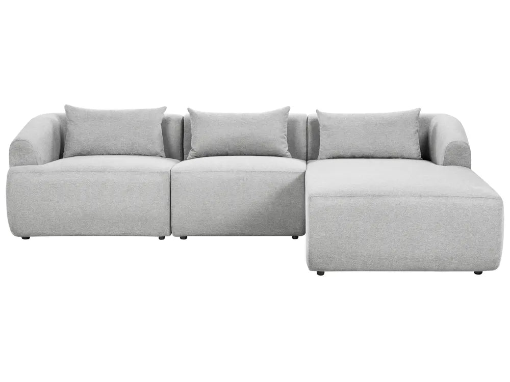 Gray sectional sofa on a white background