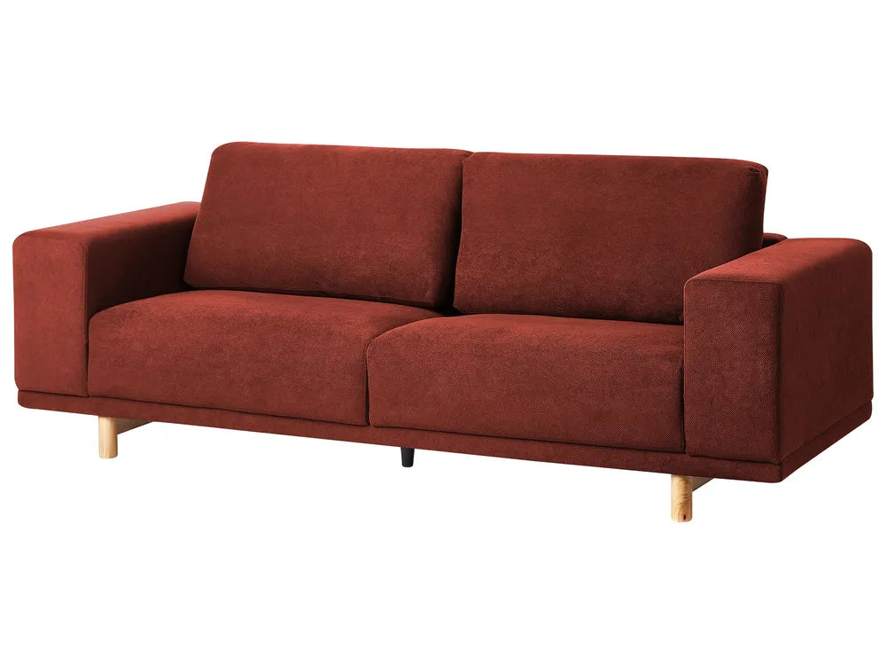 Sofa 3 Seater Fabric Red Caesyn