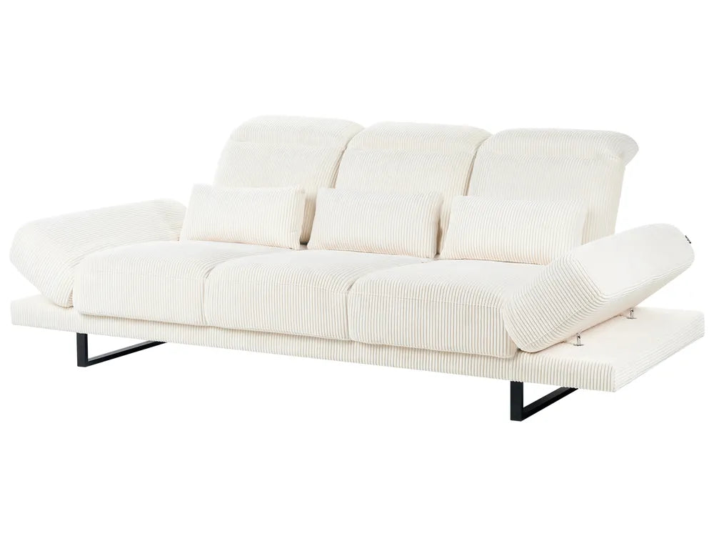 Sofa 3 Seater Corduroy Light Beige Shavera