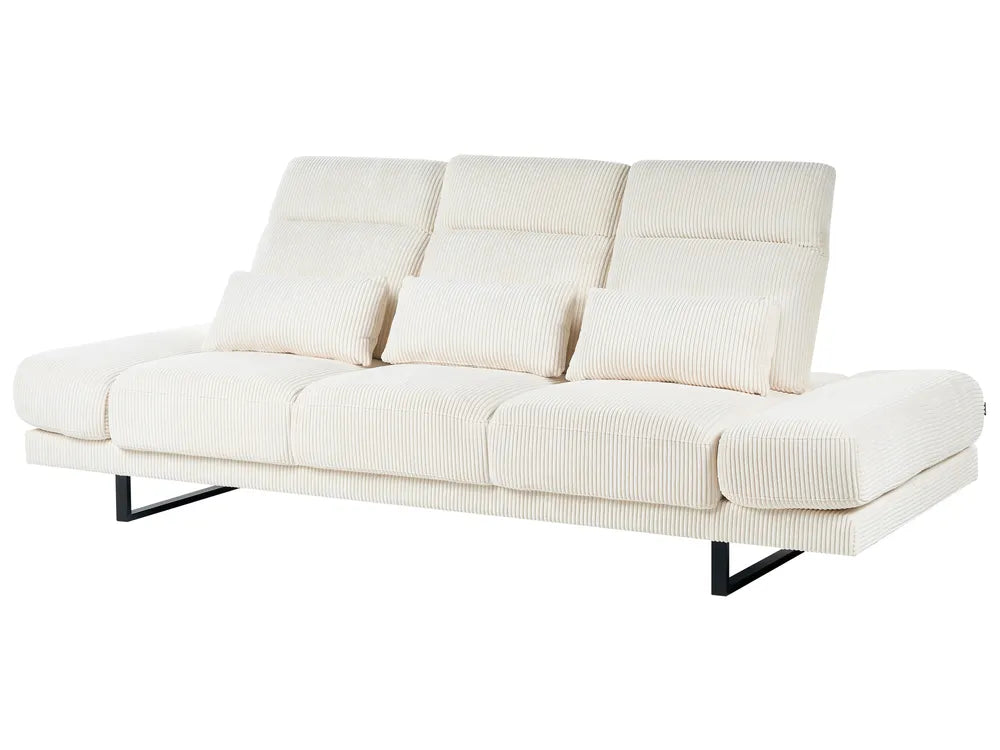 Sofa 3 Seater Corduroy Light Beige Shavera