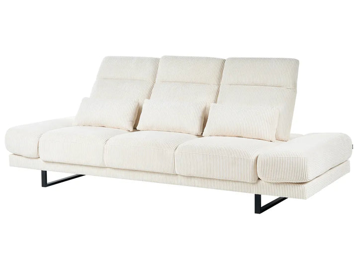 Sofa 3 Seater Corduroy Light Beige Shavera