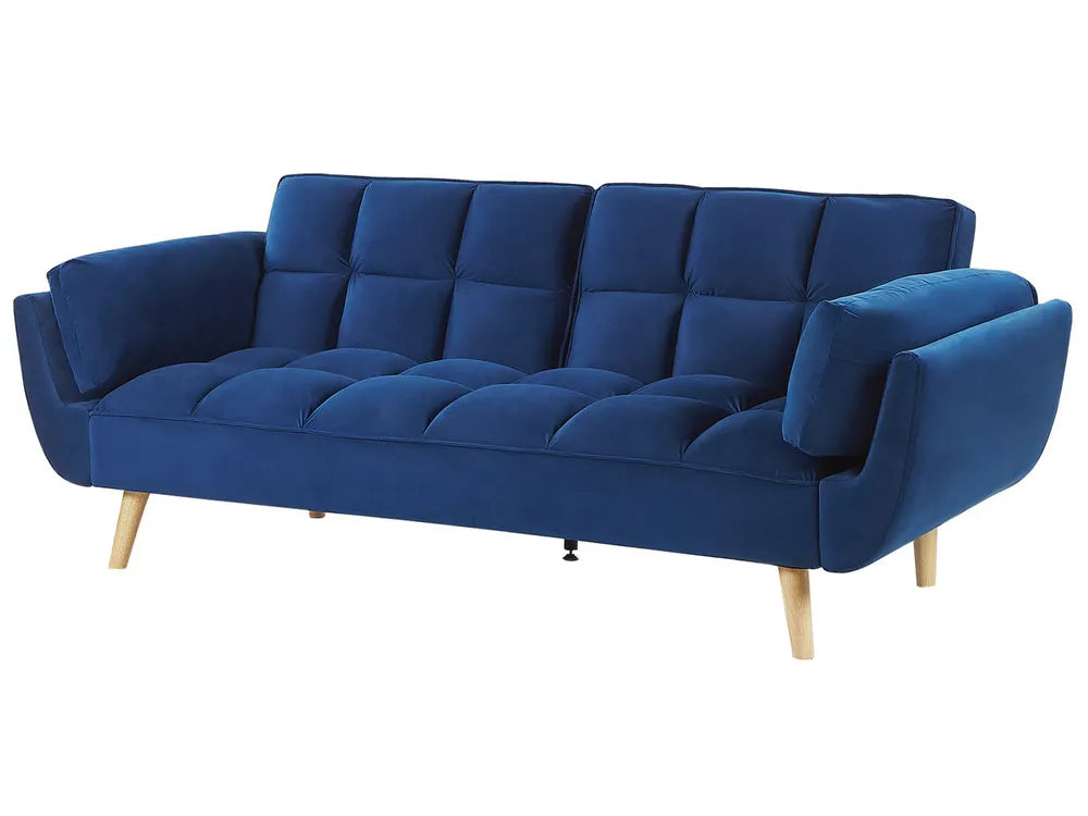 Sofa Bed 3 Seater Velvet Navy Blue Norelia