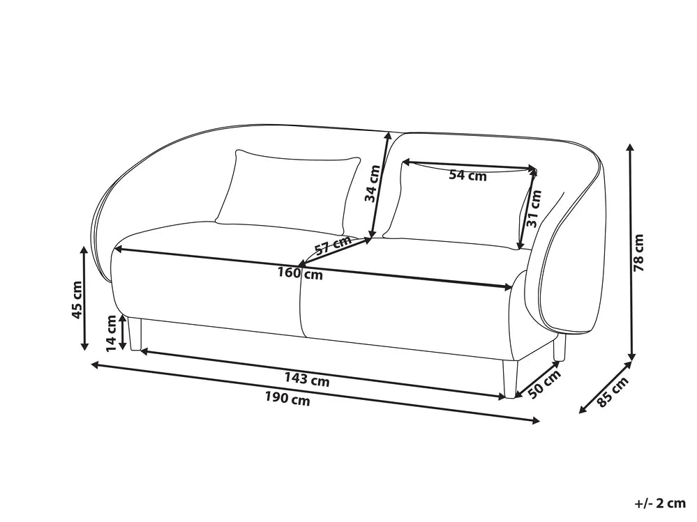 Sofa Fabric Light Beige Lamaya