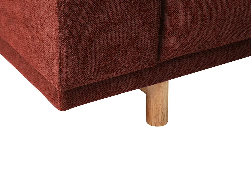 Sofa 3 Seater Fabric Red Caesyn