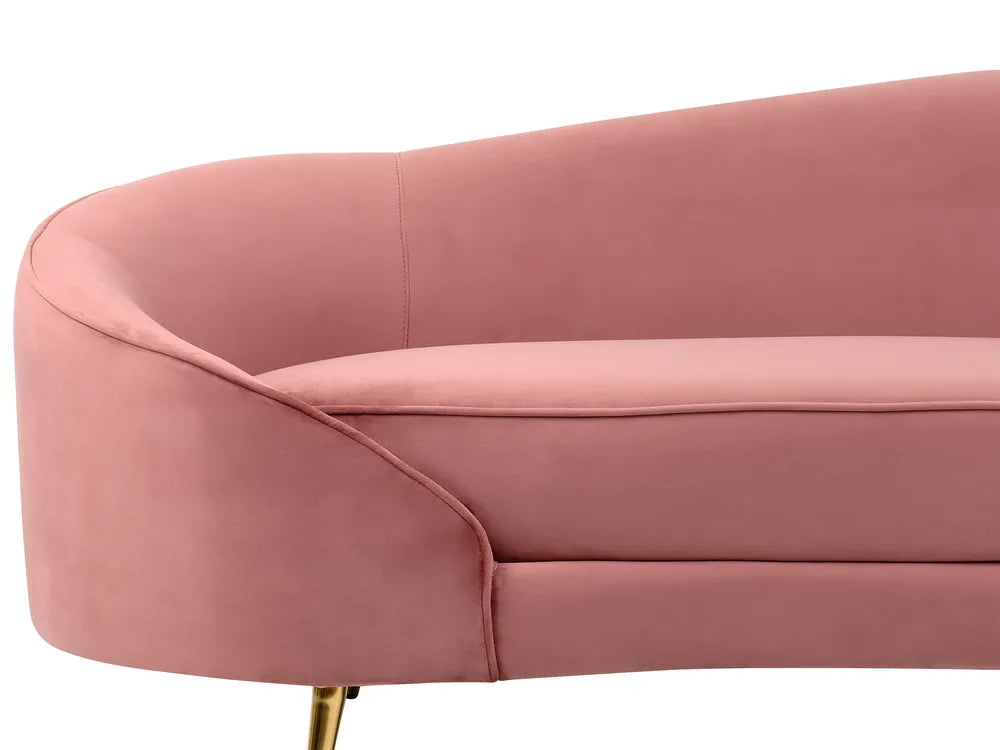 Sofa 3 Seater Velvet Pink Jannae
