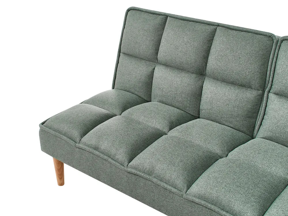 Sofa Bed 3 Seater Fabric Light Green Zineta