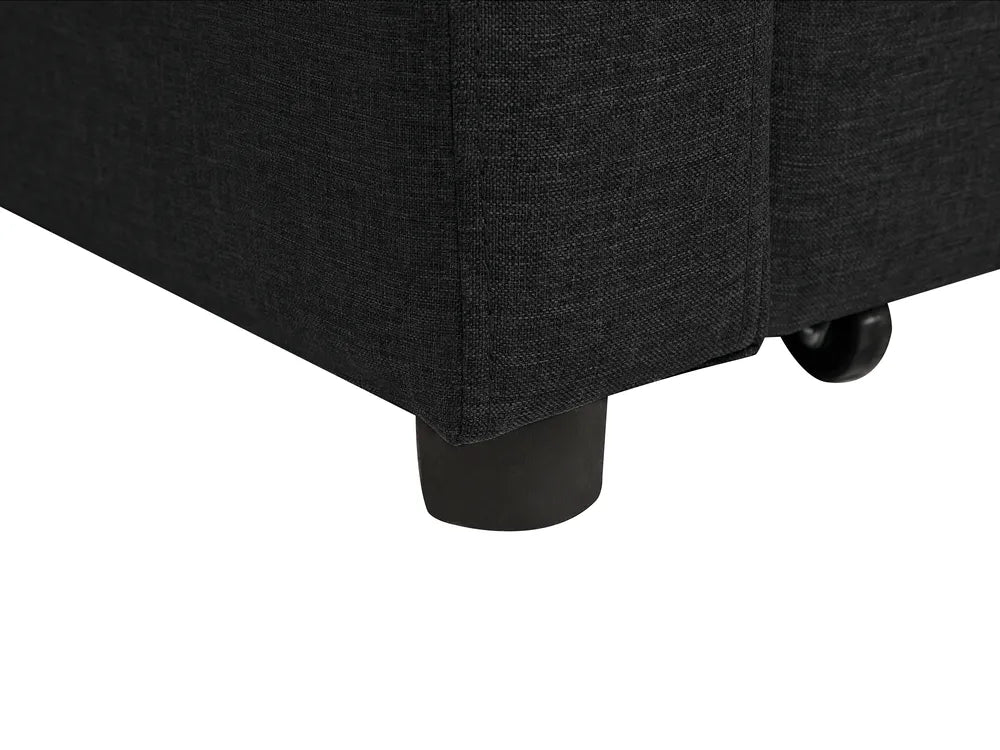 Sofa Bed 3 Seater Fabric Black Hildi